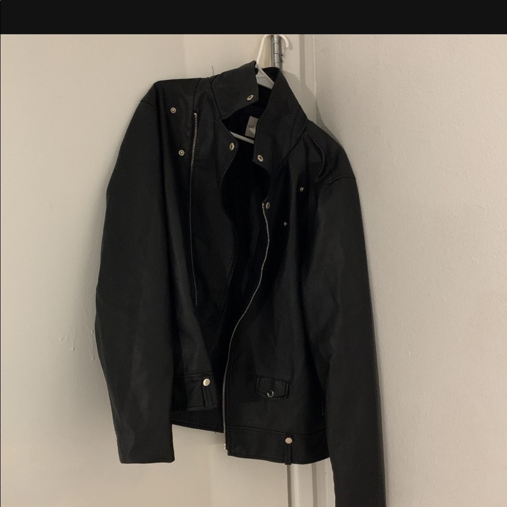 Black leather jacket